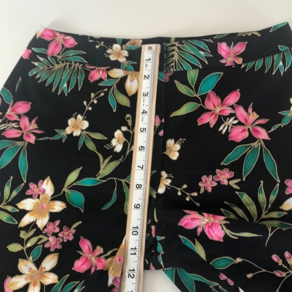 Rafaella Tropical Floral Black Pants 8 - Picture 6 of 8